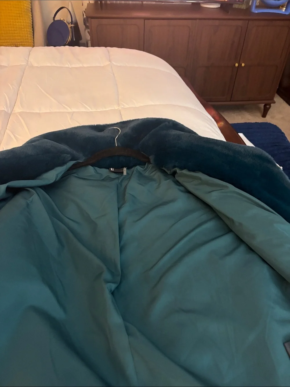 Teal Faux fur jacket